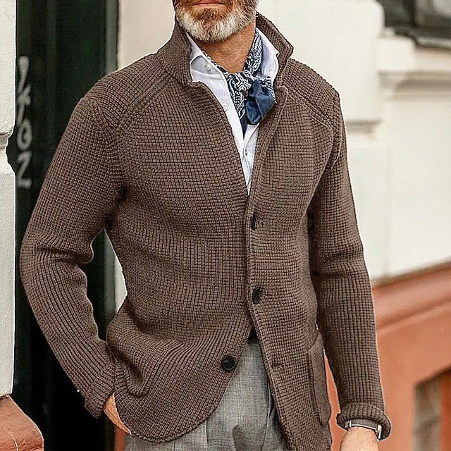 Max | Feinstrick-Herrenstrickjacke für Herren mit Knopfverschluss