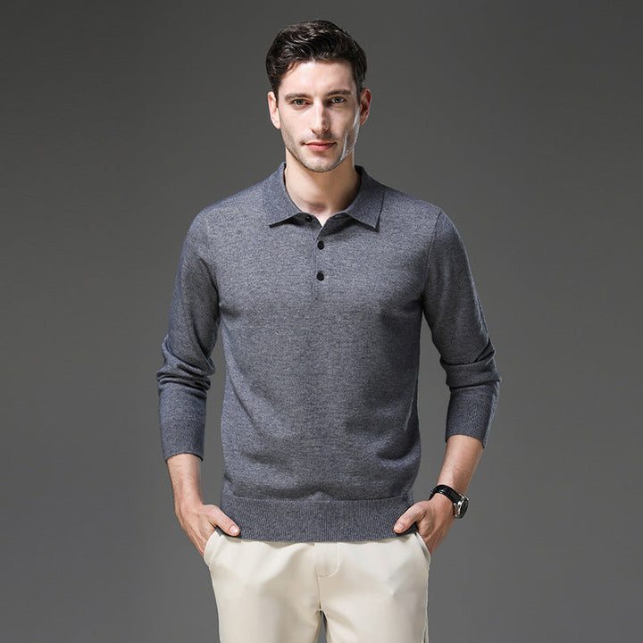 Tobias | Polo Business Pullover für Herren mit langen Ärmeln