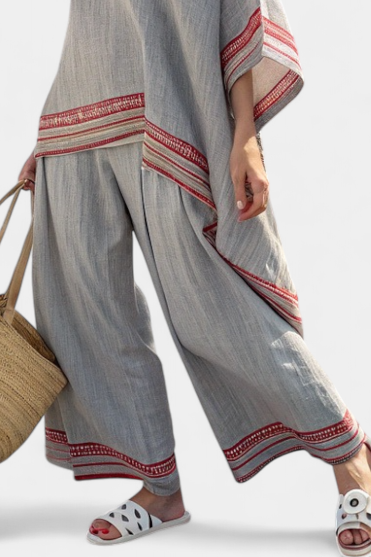 Rossella | asymmetrische Bluse und weite ethnische Hosen