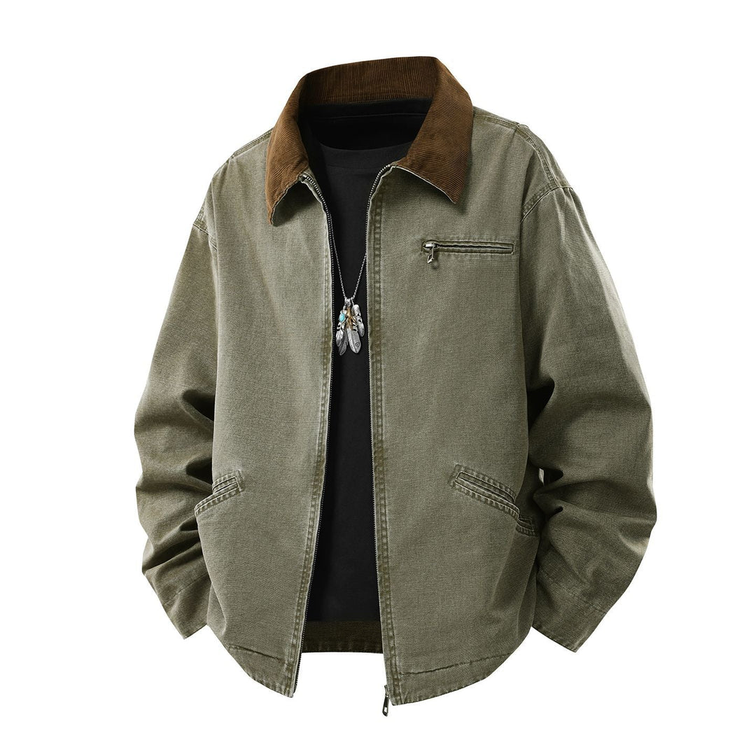 Herren Jacke Langarm mit Taschen und Kragen