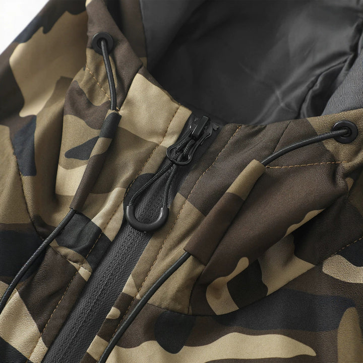 Herren Jacke mit Kapuze und Taschen, Camouflage