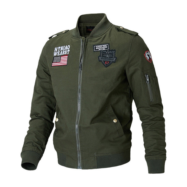 Herren Bomberjacke Langarm mit Taschen