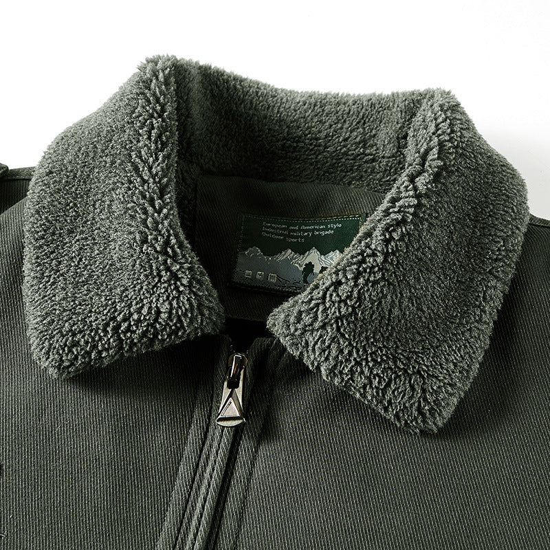Herren Jacke Langarm mit Knöpfen und Taschen