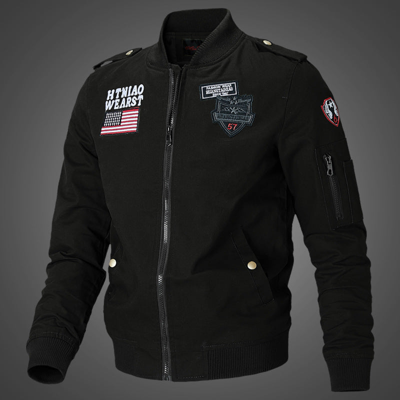 Herren Bomberjacke Langarm mit Taschen