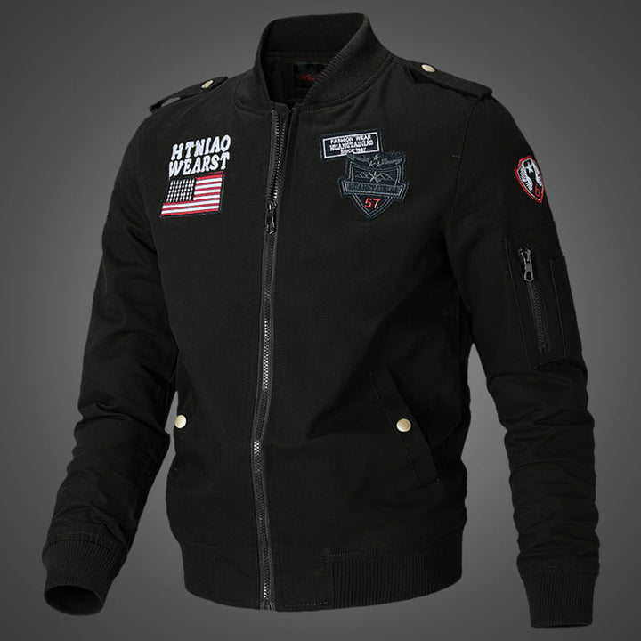 Herren Bomberjacke Langarm mit Taschen