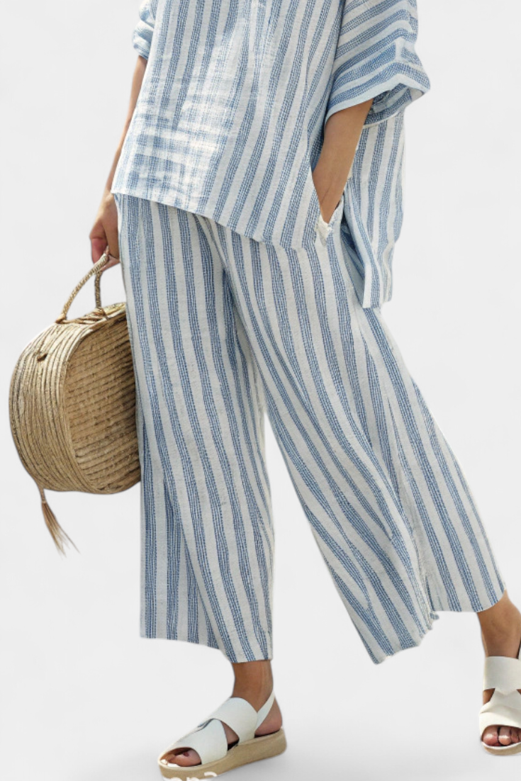 Federica | elegantes gestreiftes oberteil und lässige Hose