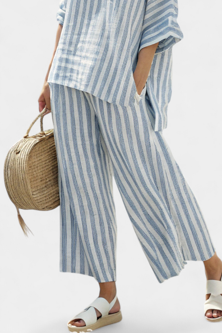 Federica | elegantes gestreiftes oberteil und lässige Hose