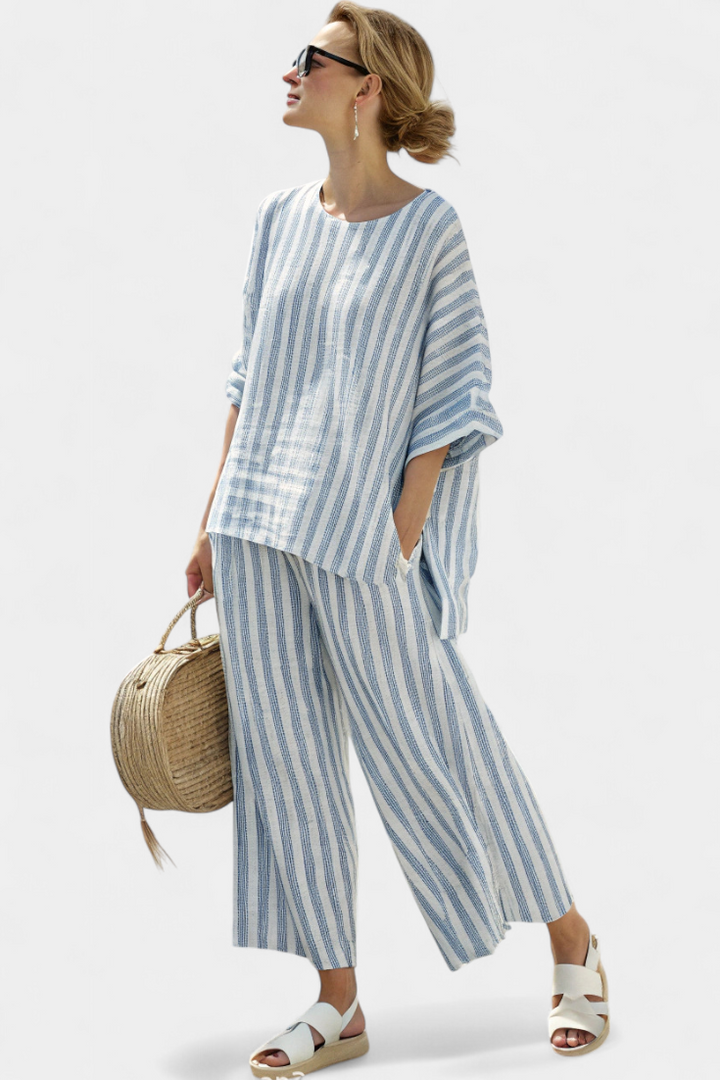 Federica | elegantes gestreiftes oberteil und lässige Hose