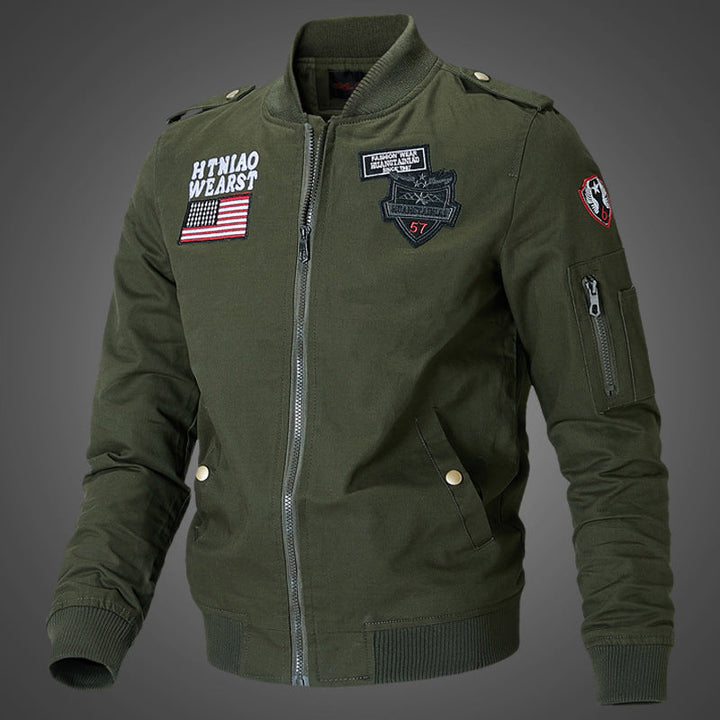 Herren Bomberjacke Langarm mit Taschen