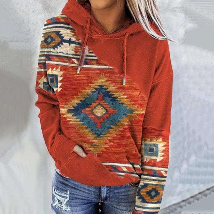 Damen Hoodie mit Kängurutasche und Kordelzug