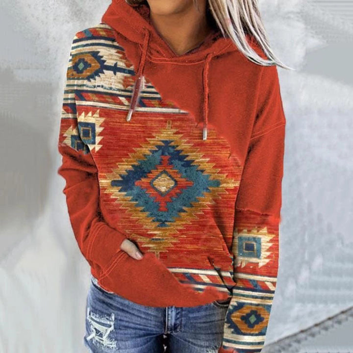 Damen Hoodie mit Kängurutasche und Kordelzug