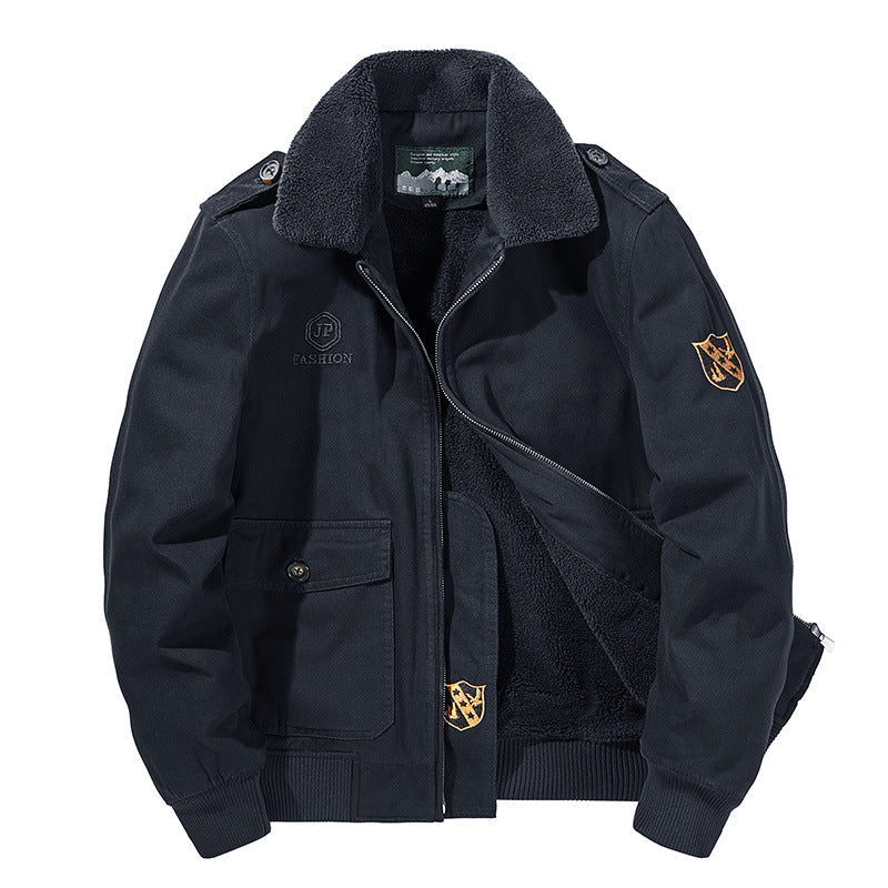 Herren Jacke Langarm mit Knöpfen und Taschen