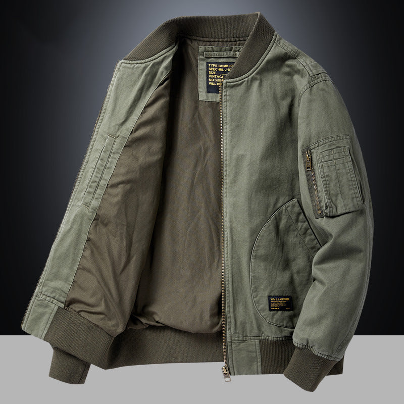 Herren Bomberjacke Langarm mit Taschen
