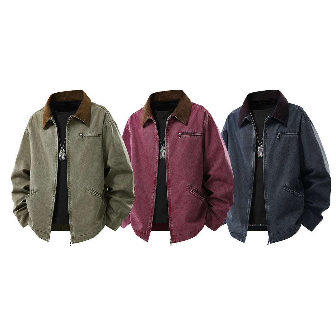 Herren Jacke Langarm mit Taschen und Kragen