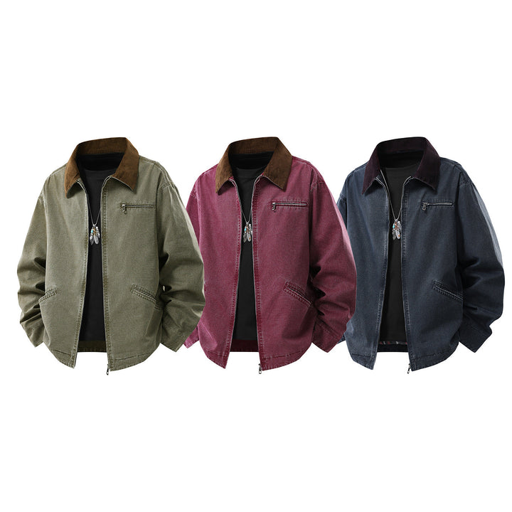 Herren Jacke Langarm mit Taschen und Kragen