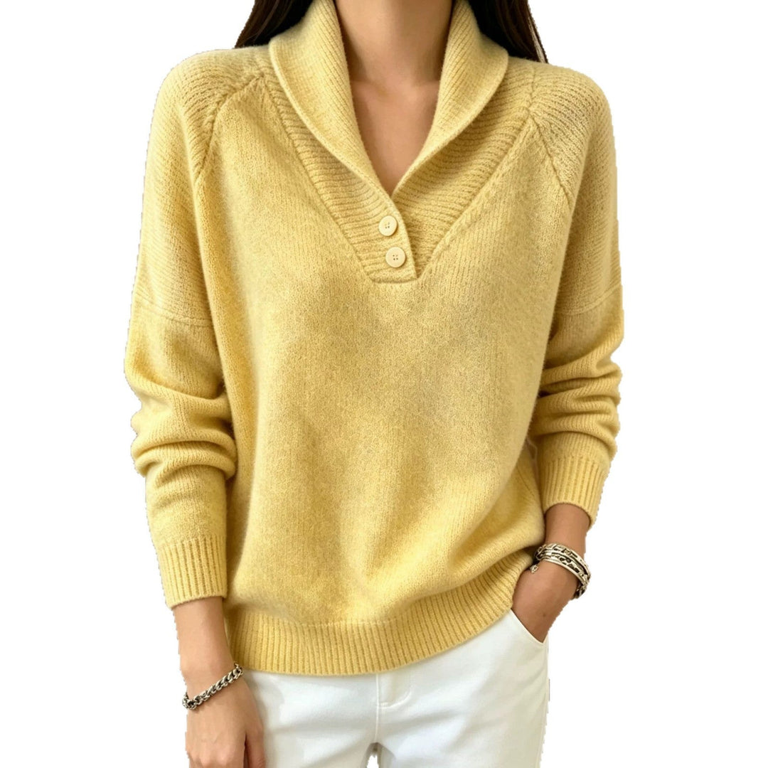 Sofia | Damen Langarmpullover mit Knöpfen