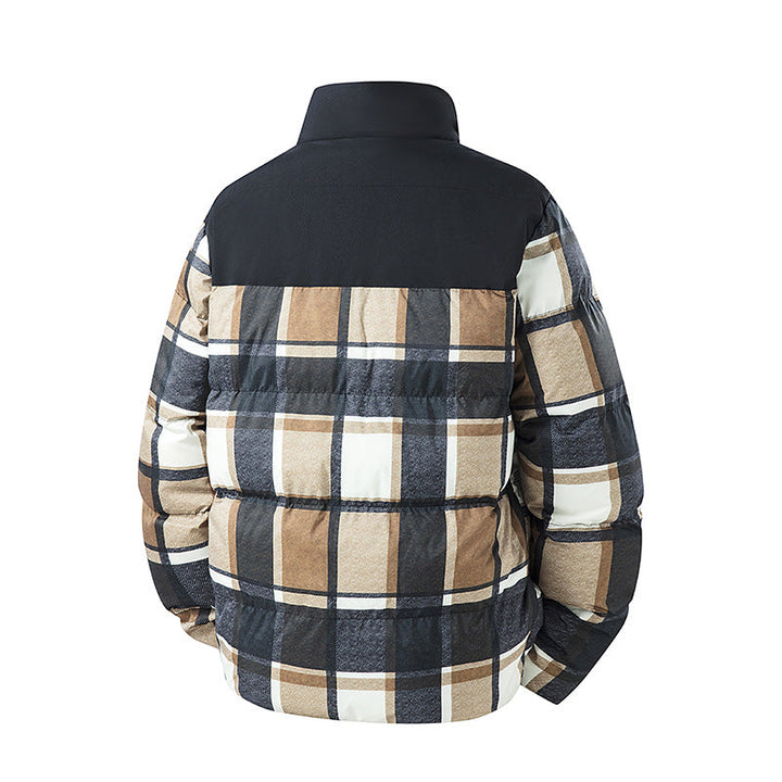 Herren Kurze Karierte Steppjacke mit Taschen