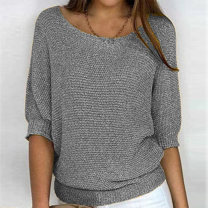 Sara | Komfortpullover für Damen mit Rundhalsausschnitt und kurzen Ärmeln