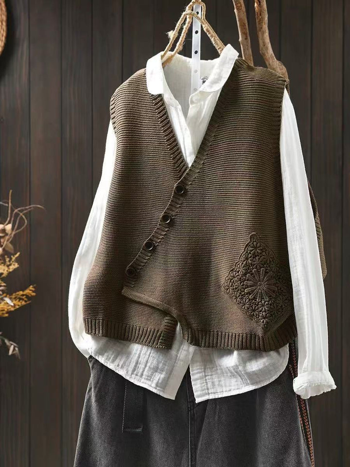 Das Elowyn | Strickweste für Damen mit V-Ausschnitt
