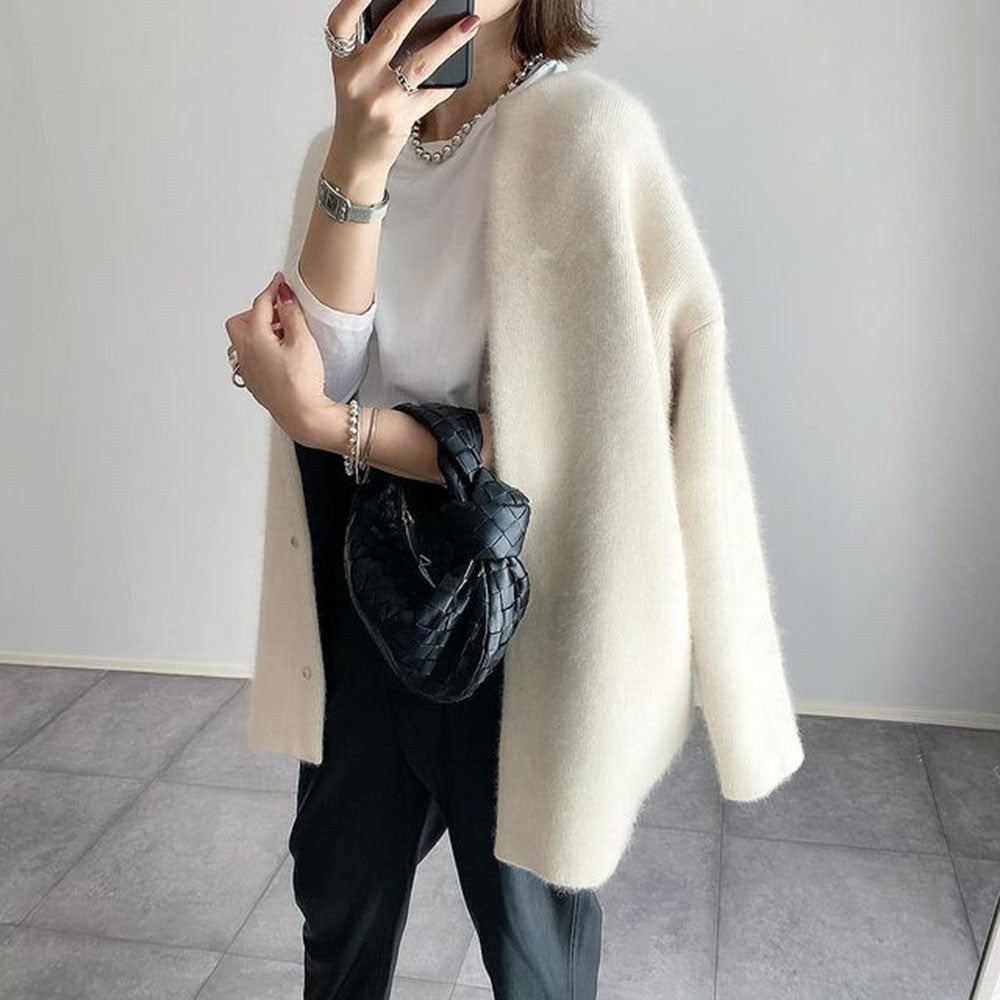 Silvia | Warme und Elegante Strickjacke für Damen mit Rundhalsausschnitt