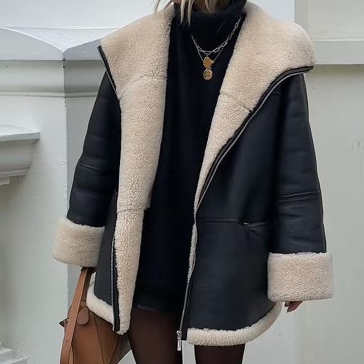 Damen Aviator Blouson Oversized mit Taschen