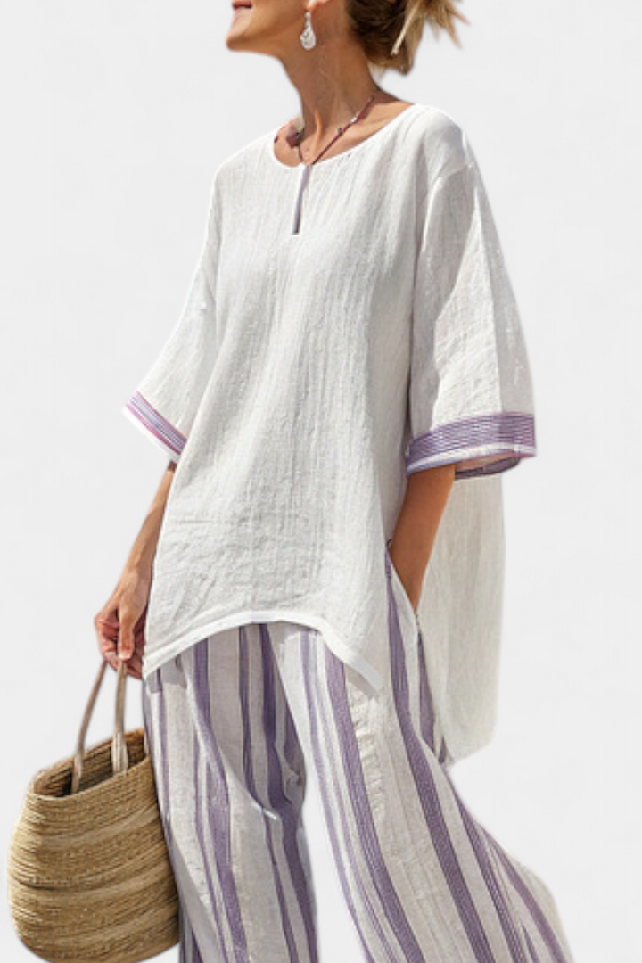Allegra | bequeme Bluse und gestreifte Bambushose mit Streifen