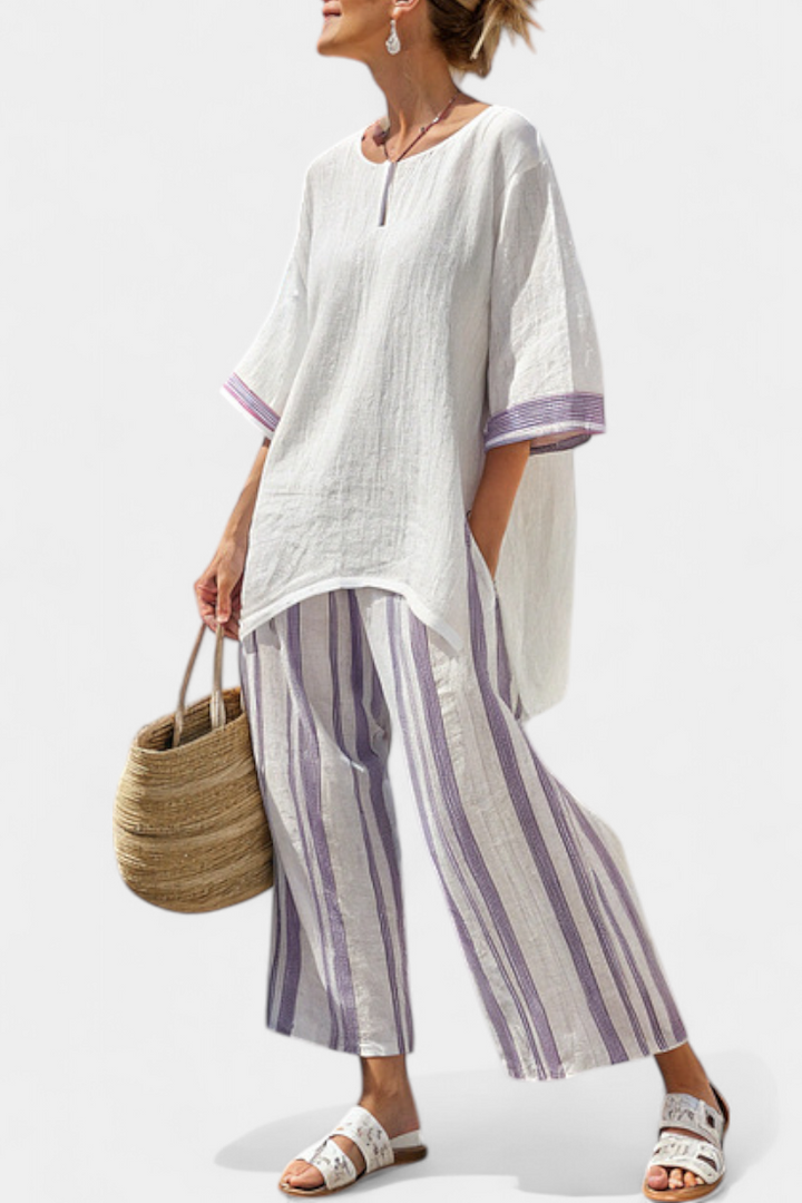 Allegra | bequeme Bluse und gestreifte Bambushose mit Streifen