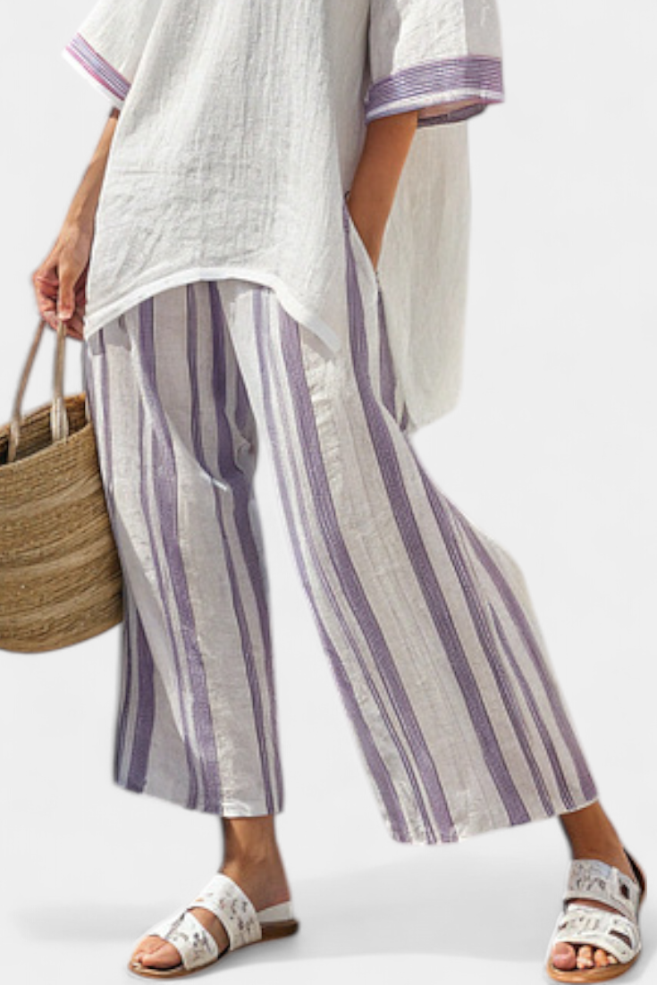 Allegra | bequeme Bluse und gestreifte Bambushose mit Streifen