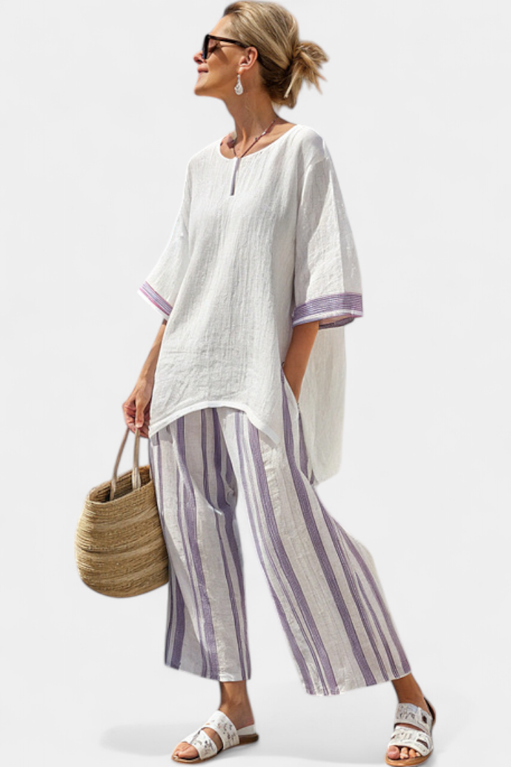 Allegra | bequeme Bluse und gestreifte Bambushose mit Streifen