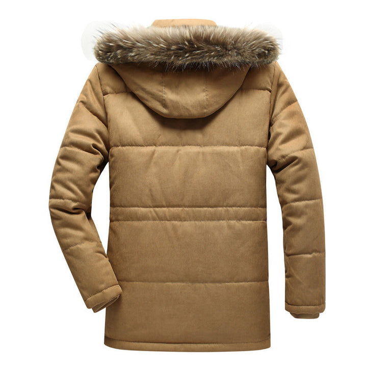 Herren Winterparka mit Knöpfen und Taschen, Kapuze