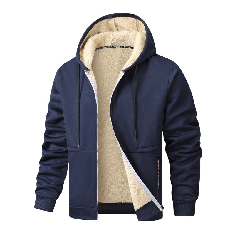 Herren Kapuzenjacke Langarm mit Kordelzug und Taschen