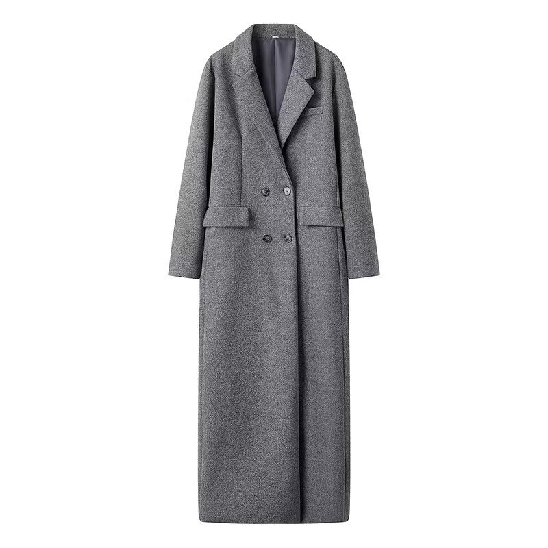 Damen Maxi-Mantel Oversized mit langen Ärmeln und Taschen