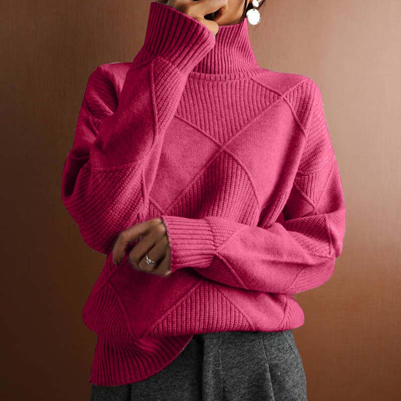 Charlotte | Schicker High-Neck Pullover für Damen mit Rollkragen und langen Ärmeln
