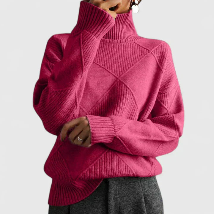 Adryanna | Bequemes Sweatshirt für Damen mit Rollkragen und langen Ärmeln