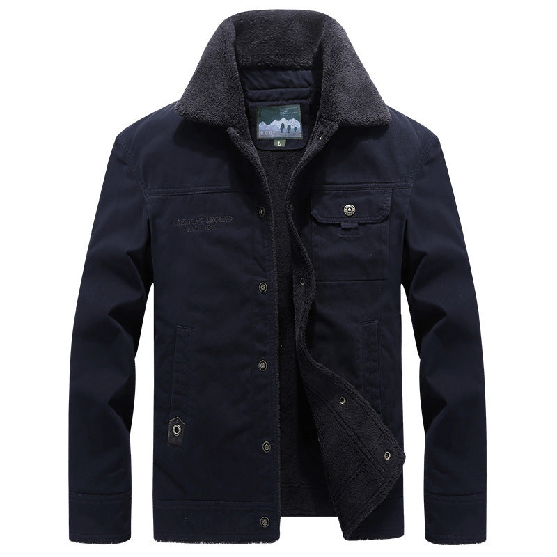 Herren Jacke Langarm mit Knöpfen und Taschen