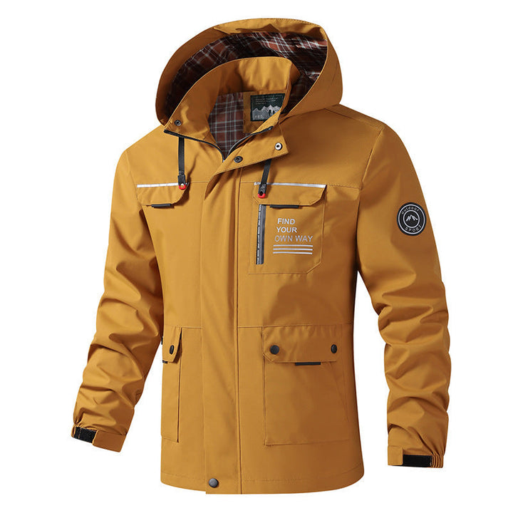 Herren Jacke Langarm mit Taschen und Kapuze