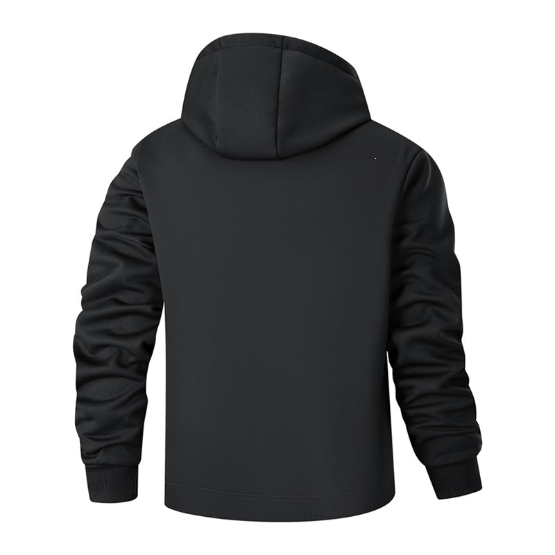 Herren Kapuzenjacke Langarm mit Kordelzug und Taschen