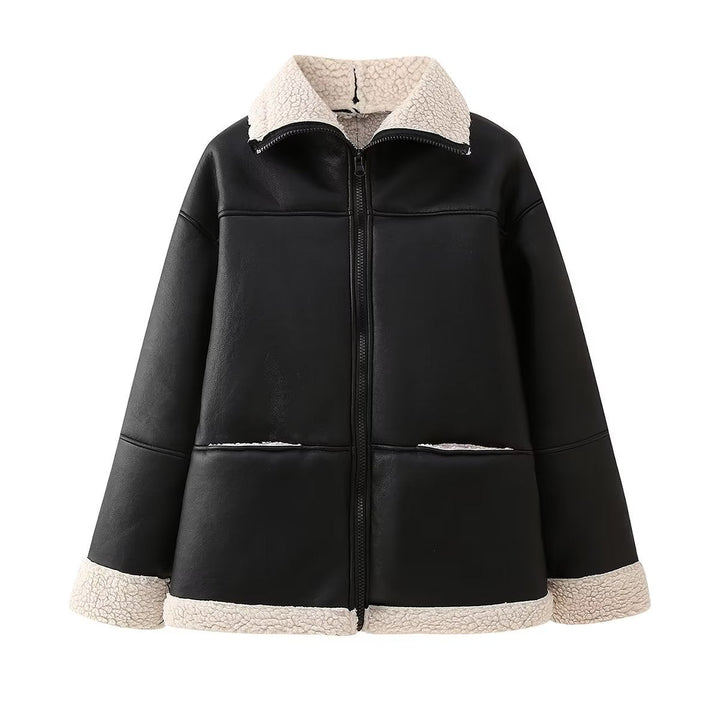 Damen Aviator Blouson Oversized mit Taschen