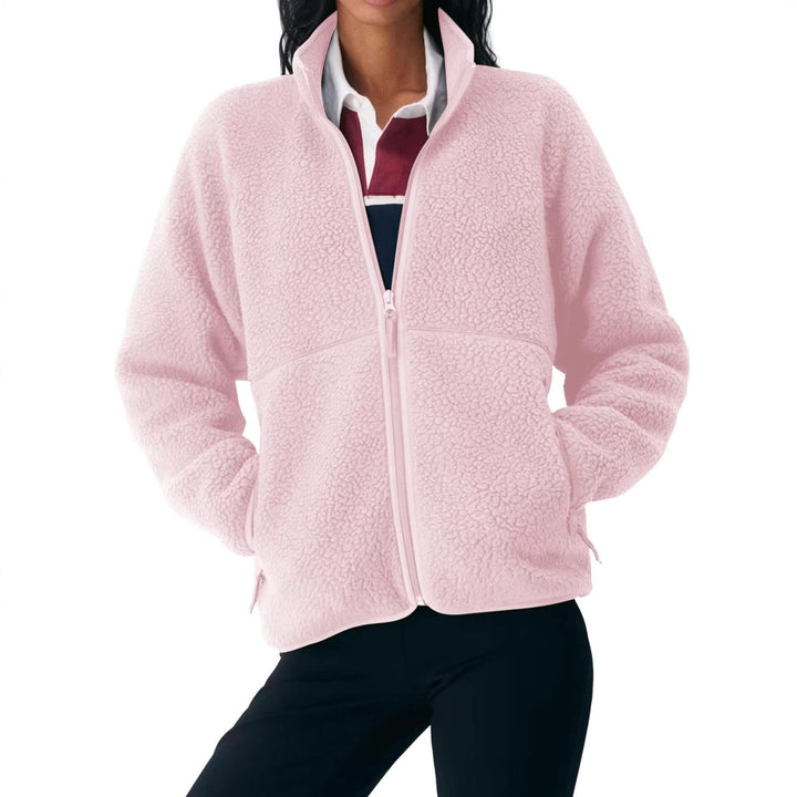 Damen Jacke mit Reißverschlusstaschen und hohem Kragen
