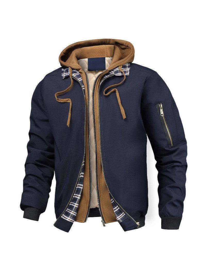 Herren Jacke mit Tunnelzug, Kapuze und Taschen