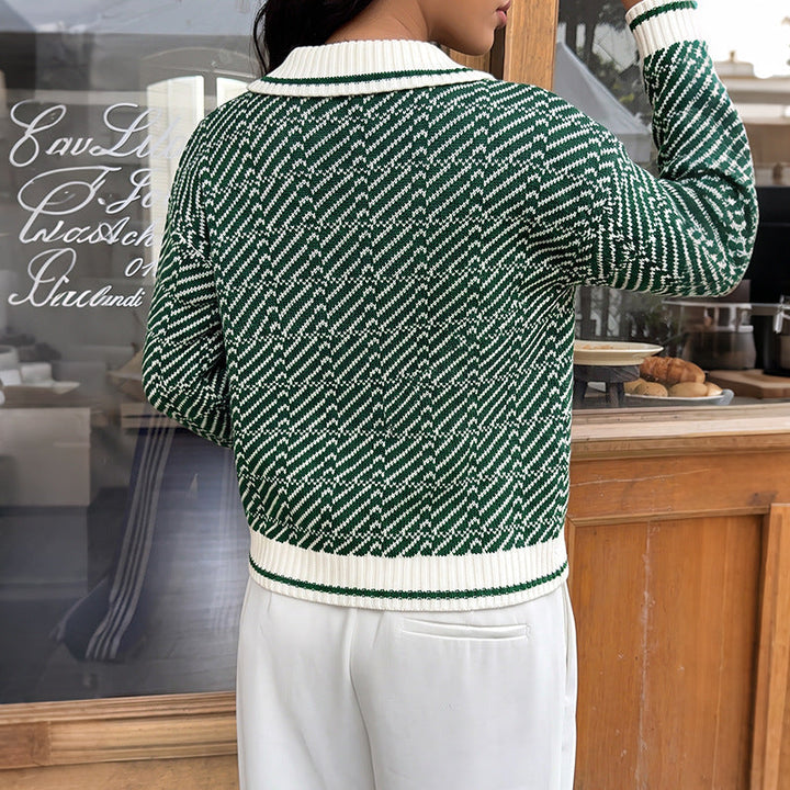 Damen Langarmpullover mit V-Ausschnitt