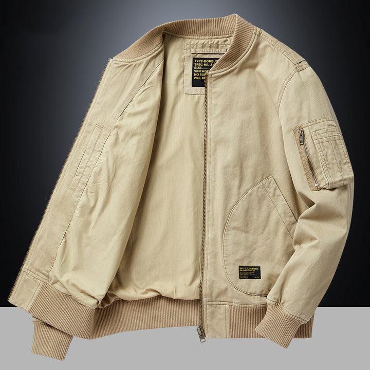 Herren Bomberjacke Langarm mit Taschen