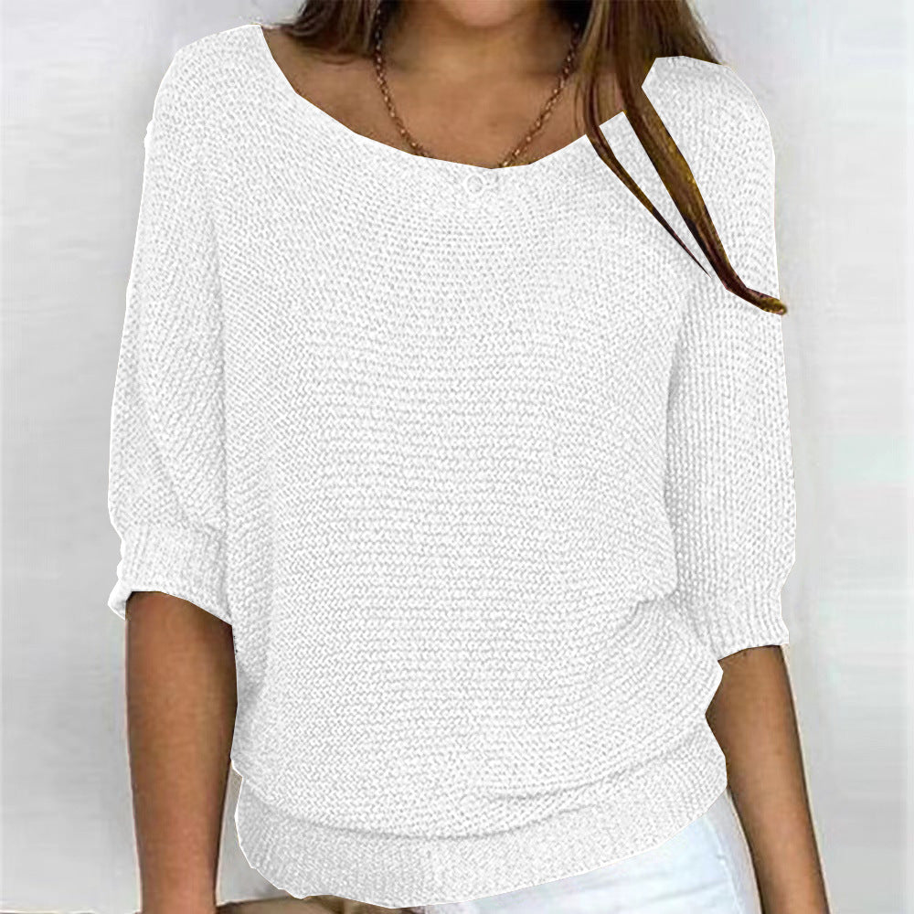 Sara | Komfortpullover für Damen mit Rundhalsausschnitt und kurzen Ärmeln