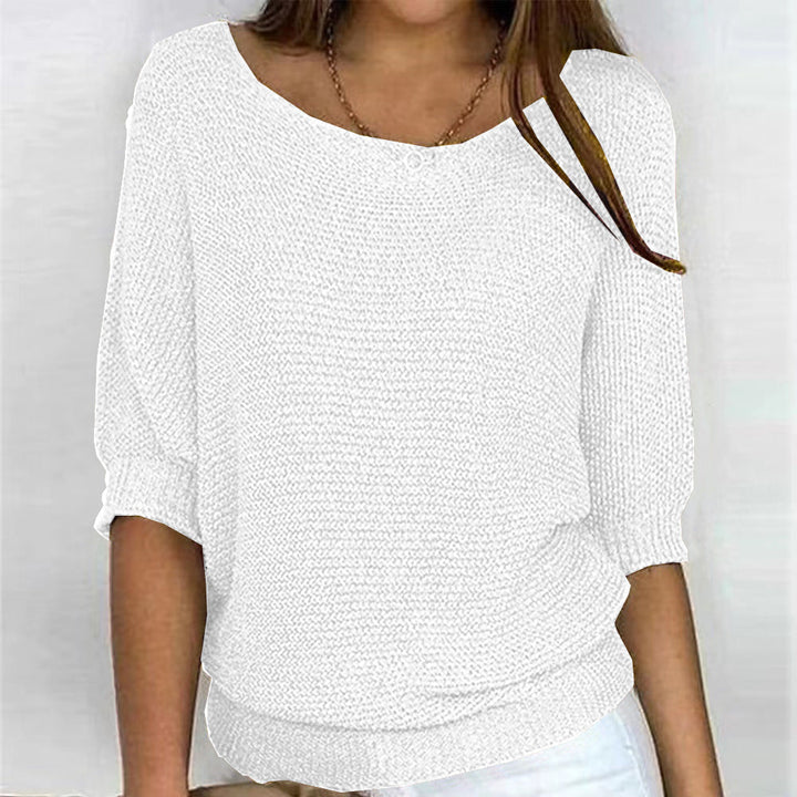 Sara | Komfortpullover für Damen mit Rundhalsausschnitt und kurzen Ärmeln