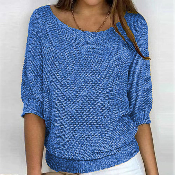 Sara | Komfortpullover für Damen mit Rundhalsausschnitt und kurzen Ärmeln