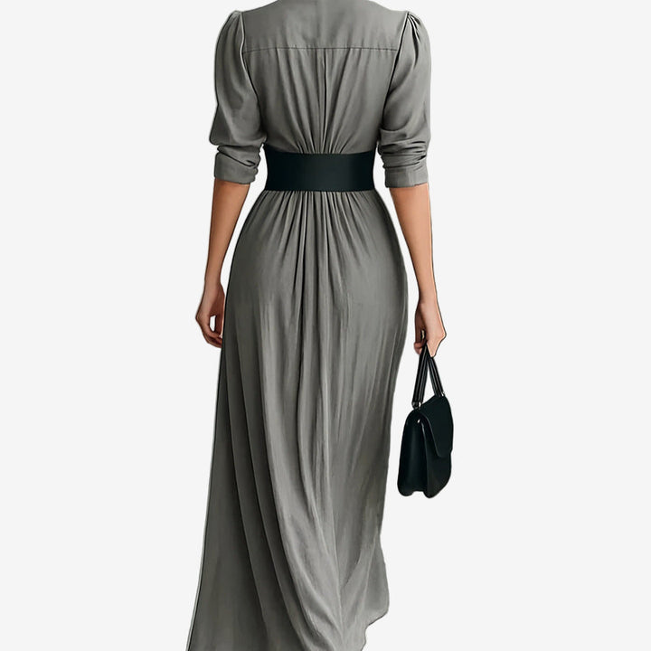 Kalisha Langarmkleid für Damen mit V-Ausschnitt und 3/4-Ärmeln