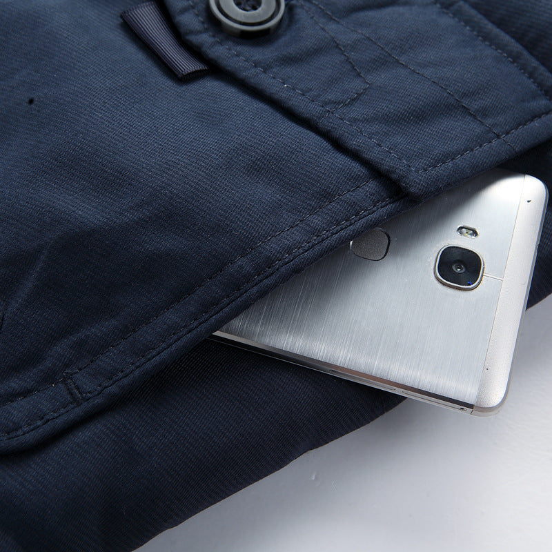 Herren Winterparka mit Knöpfen und Taschen, Kapuze