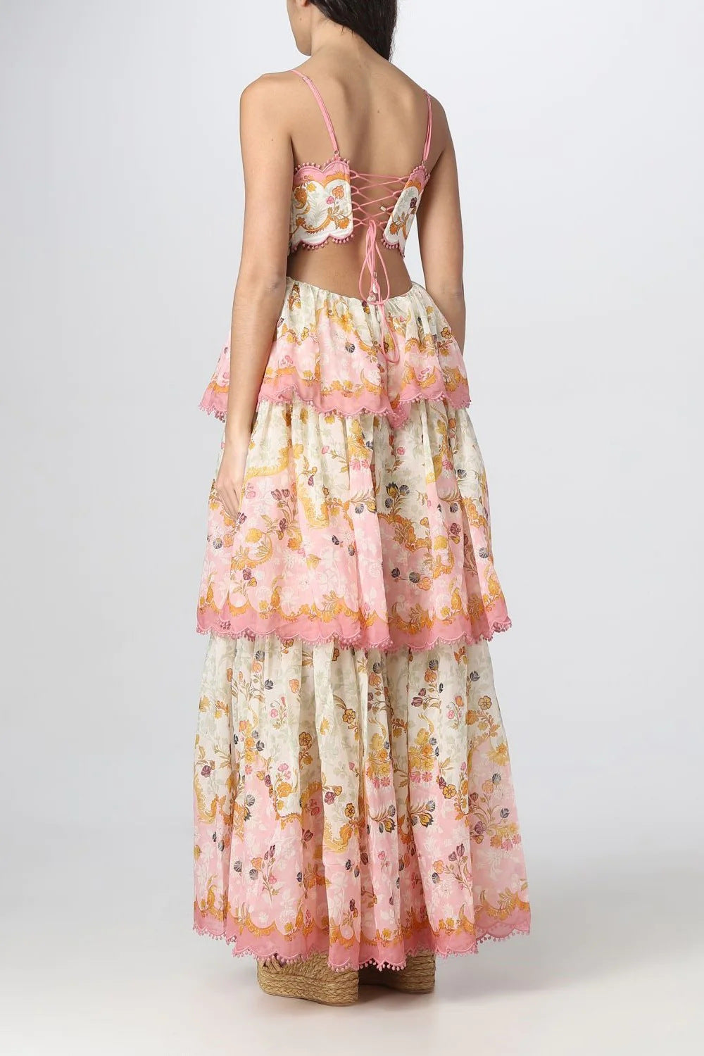 Damen ärmelloses Maxikleid mit Blumenmuster