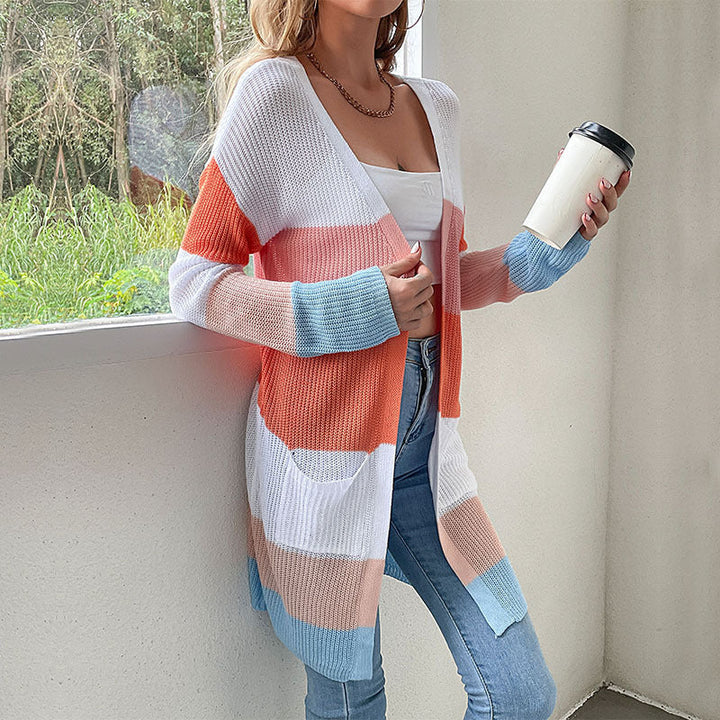 Damen Cardigan mit Taschen und langen Ärmeln