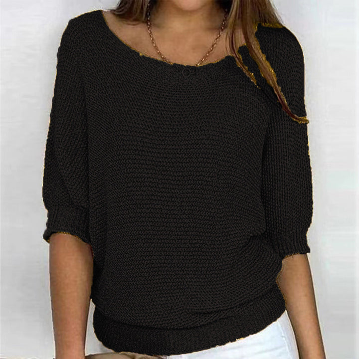 Sara | Komfortpullover für Damen mit Rundhalsausschnitt und kurzen Ärmeln